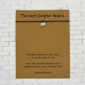 New Start Gift, Book Wish Bracelet, Next Chapter Gift, Retirement Gift, New Job Gift, Break Up Gift, Book Club Gift, Book Lovers, Holiday