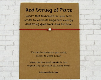 Red String of Fate, Red String of Fate Wish Bracelet, Red String Bracelet, Unique Red String of Fate Gift, Inspiring Gift, Valentine's Gift
