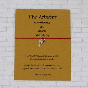 Lobster Gift, Lobster Wish Bracelet, Lobsters, Maine Gift, Beach Gift, Summer Gift, Trip to Maine, Sea Food Lover, Personalized Lobster Gift