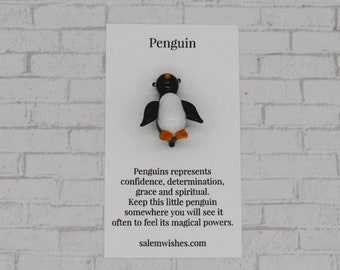 Penguin, Penguin Gift, Blown Glass Penguin, Confidence Gift, Lucky Charm, Penguin Lover Gift, Good Luck Gift, Determination Gift, Spiritual