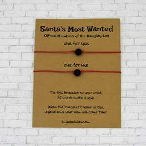 Lump of Coal Gift, Lump Of Coal Wish Bracelet, Santa&#39;s Most Wanted, Couples Christmas Gift, Coal Stocking Stuffer, Funny Christmas Gift,