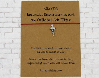 Nurse Thank You Gifts, Nurse Wish Anklet, Nurse's Symbol, Nursing School Graduation Gift, Caduceus, Nurse Appreciation Gift