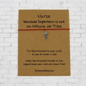 Nurse Thank You Gifts, Nurse Wish Anklet, Nurse&#39;s Symbol, Nursing School Graduation Gift, Caduceus, Nurse Appreciation Gift