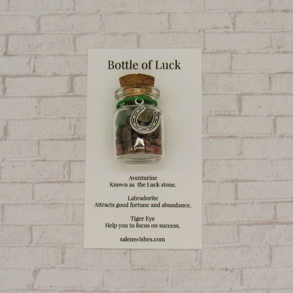 Bottle of Luck, Lucky Charm, Draw Luck, Lucky Horseshoe, Luck Crystals, Luck Bottle, Good Luck Gift, Manifesting, Opportunity, Bring Luck