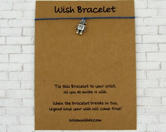 Robot Gift, Robot Wish Bracelet, Robot Birthday Gift, Robot Party Favor, Unique Robot Gift, Easter Basket Gift, Robots, Christmas Gift