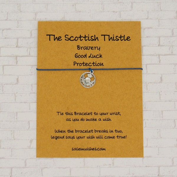 Scottish Thistle Bracelet, Scottish Thistle Wish Bracelet, Scottish Jewelry, Unique Scotland Gift, Scotland Bracelet, Scotland Gift
