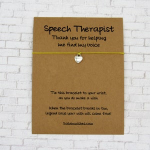 Speech Therapist Gift, Speech Therapist Wish Bracelet, Speech Teacher Gift, Speech Therapist Christmas Gift, Speech Therapist Thank You,