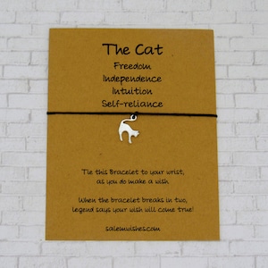Cat Gift, Cat Wish Bracelet, Cat Lover Gift, Cat Jewelry, Cat Bracelet, Cat Card, Personalized Cat Gifts, Cat Anklet, Cats, Halloween Gift