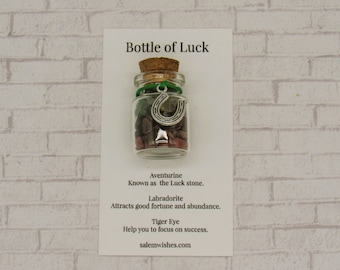 Bottle of Luck, Lucky Charm, Draw Luck, Lucky Horseshoe, Luck Crystals, Luck Bottle, Good Luck Gift, Manifesting, Opportunity, Bring Luck