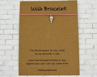 Ice Cream Cone Bracelet, Ice Cream Wish Bracelet, Ice Creams, Ice Cream Charm, Ice Cream Cone Gift, Ice Cream Birthday, Ice Cream Jewelry