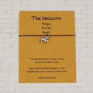 Unicorn Gift, Unicorn Wish Bracelet, Unicorn Jewelry, Unicorn Birthday, Unicorn Card, Unicorn Quotes, Unicorns, Stocking Stuffer