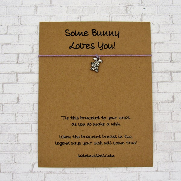 Some Bunny Loves You Wish Bracelet, Easter Basket Filler, Easter, Easter Gift for Her, Easter Gift for him, Unique Easter Gift, Easter Idea