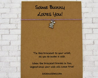 Some Bunny Loves You Wish Bracelet, Easter Basket Filler, Easter, Easter Gift for Her, Easter Gift for him, Unique Easter Gift, Easter Idea