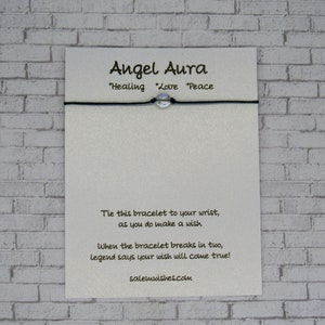 Angel Aura Crystal, Angel Crystal Wish Bracelet, Natual Angel Aura Crystals, Healing Crystal, Grieving Bracelet, Mourning, Guardian Angel
