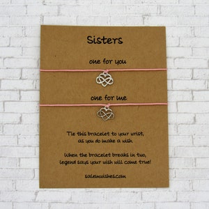 Personalized Sisters Gift, Sister Wish Bracelet, Sister Gift, Twins, Sisters, Twins Gift, Sisters Gift, Pinky Promise Bracelet, Soul Sisters