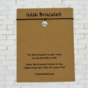 Personalized Best Friend Gift, Bff Wish Bracelet, BFF Bracelet, Friendship Bracelet, Friends Gift, Friends Birthday Card, Thinking Of You