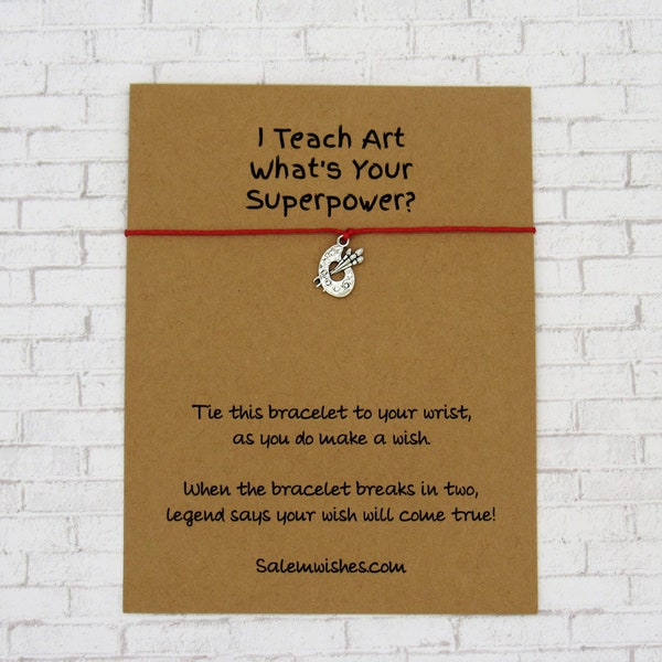 Art Teacher Gift, Art Teacher Wish Bracelet, Gift for Art Teacher, Teacher Appreciation Gift, Art Teacher, Art Teacher Christmas Gift,