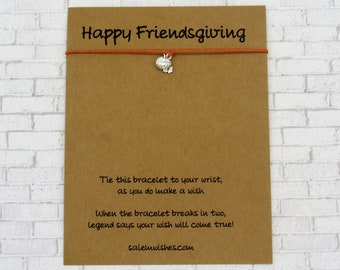 Friendsgiving Gift, Friendsgiving Wish Bracelet, Friendsgiving Card, Friendsgiving Favor, Social Distance Thanksgiving Gift, Thankful