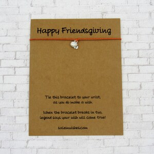 Cadeau Friendsgiving, Bracelet de vœux Friendsgiving, Carte Friendsgiving, Faveur Friendsgiving, Distance sociale Cadeau de Thanksgiving, Thankful