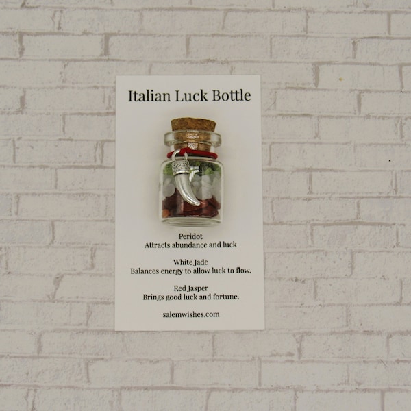 Italian Luck Bottle, Italian Lucky Charm, Fortuna Gift, Lucky Charm, Draws Luck, Luck Crystals, Good Luck Gift, Italian Horn, Italy Gift