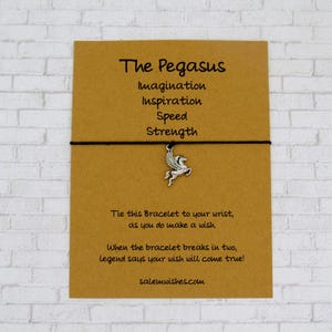 Pegasus Gift, Pegasus Wish Bracelet, Mythical Gift, Pegasus Jewelry, Greek Mythology, Pegasus Bracelet, Magic Themed Gift, Stocking Stuffer