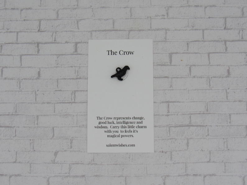 Crow Gift, Crow Wish Bracelet, Raven Jewelry, Raven Bracelet, Bird Watcher Gift, Bird Lover Gift, Bird Themed, Halloween Gift, Black Bird Crow Charm-No Cord