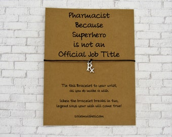 Pharmacy Tech Gift, Pharmacist Gift, Rx Wish Bracelet, Pharmacist Thank You Gift, Pharmacy Tech Thank You, Pharmacy Graduation, Pharmacy Rep