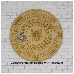 Zodiac Gift, Pendulum Board, Aries, Aquarius, Cancer, Capricorn, Gemini, Leo, Libra, Pisces, Sagittarius, Scorpio, Spirit Board