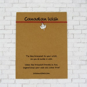 Canadian Wish Bracelet, Canadian Gift, Canadian Maple Leaf, Canadian Bracelet, Canada, Canadian Christmas, Personalized Canadian Gifts