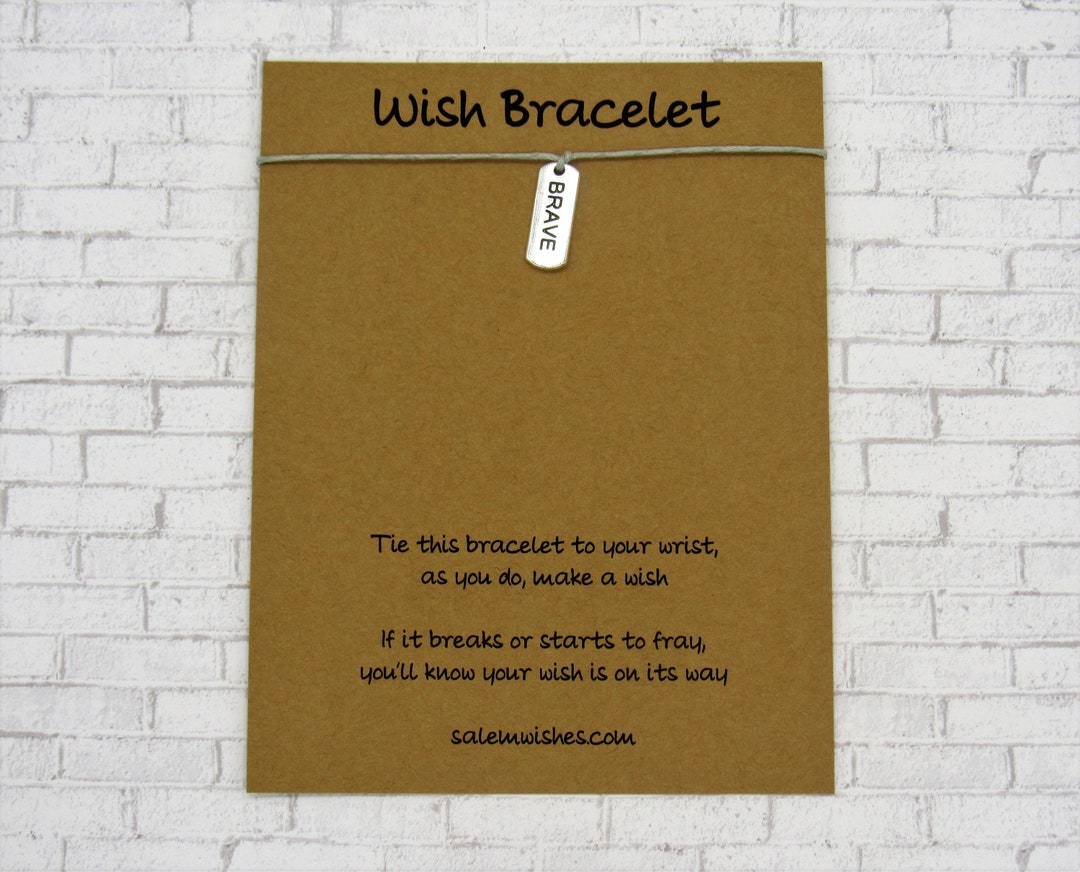 Bravery Gift, Brave Wish Bracelet, Brave Jewelry, Selfcare Gift