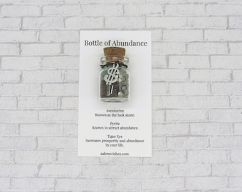 Bottle of Abundance, Draw Abundance, Lucky Charm, Abundance Crystals, Abundance Bottle, Good Luck Gift, Manifesting, Attract Wealth, Money