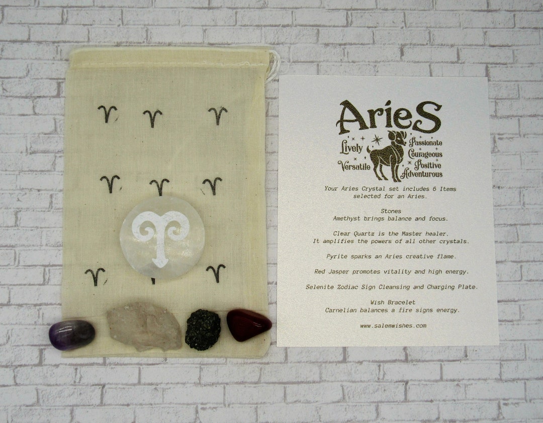 Aries Crystal Set Aries Gift Gift for Aries Aries Birthday Etsy