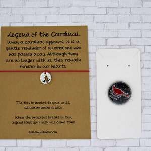 Coffret cadeau cardinal, Légende du Carinal, Bracelet Cardinal Wish, Épinglette cardinale, Cardinaux, Cadeau de deuil, Signification cardinale, Voir un cardinal
