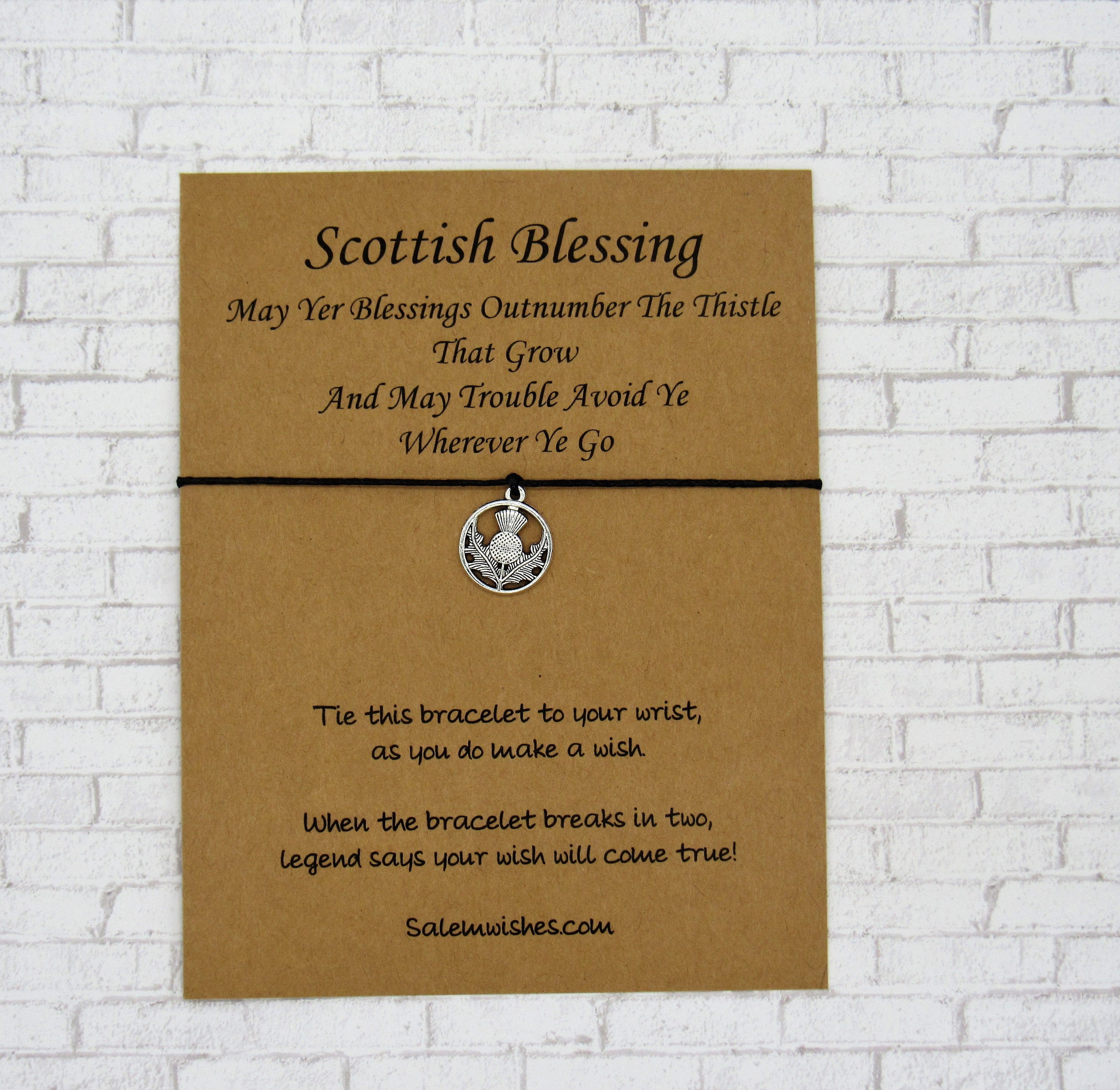 Scottish Blessing Scottish Thistle Wish Bracelet Scottish pic