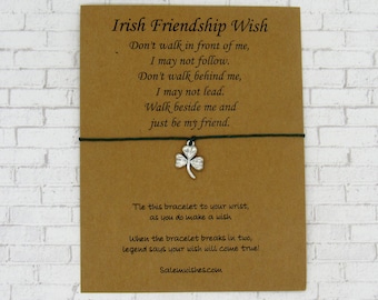 Irish Friendship Wish, Irish Wish Bracelet, Irish Poem, Ireland, Friendship Bracelet, Card for friend, Irish Blessing, St. Patrick's Day