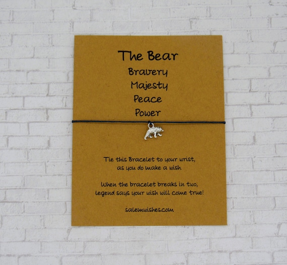 Bear Gift, Bear Gift, Bear Wish Bracelet, Grizzly Bear Gift, Mama Bear Gift, Papa Bear Gift, Bear Hug Card, Brown Bear Gift, Black Bear Gift