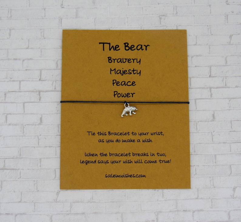 Bear Gift, Bear Gift, Bear Wish Bracelet, Grizzly Bear Gift, Mama Bear Gift, Papa Bear Gift, Bear Hug Card, Brown Bear Gift, Black Bear Gift bild 1
