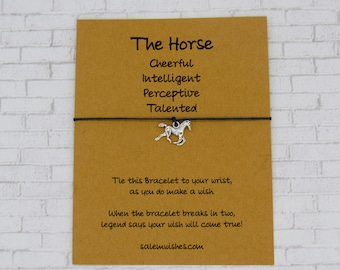 Horse Gift, Horse Wish Bracelet, Horse Bracelet, Horseback Riding, Cowboy Gift, Horse, Chinese Zodiac , Horse Stable Gift, Texas Gift