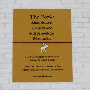 Moose Gift, Moose Wish Bracelet, Nature Gift, Strength Gift, New Hampshire Gift, Alaska Gift, Colorado Gift, Canada Gift, Moose Bracelet