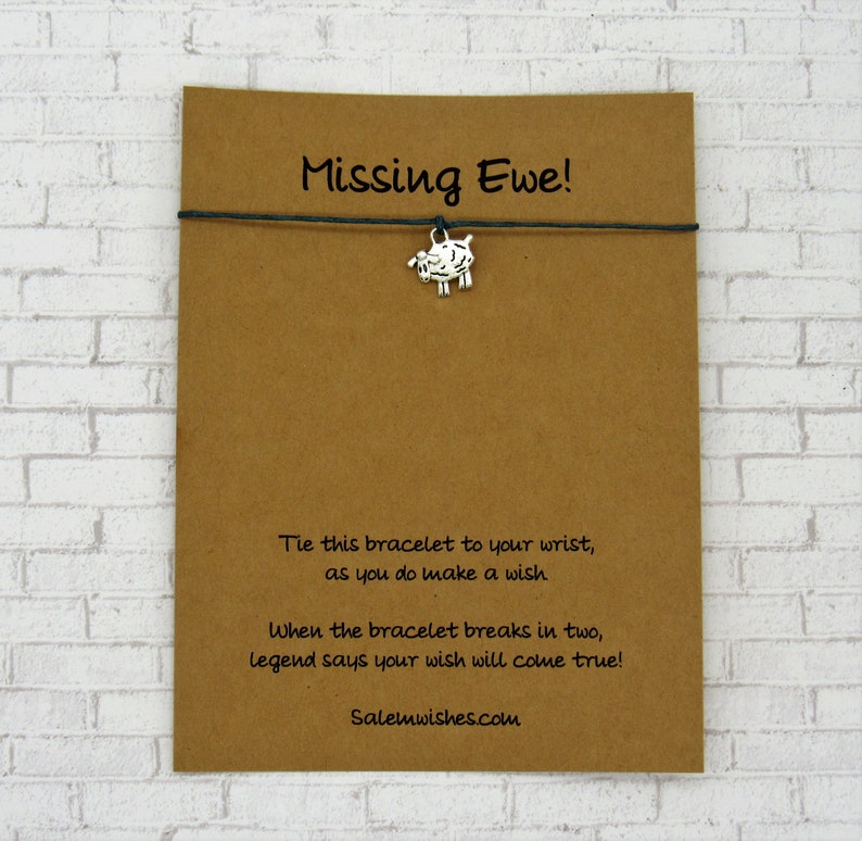 Farmer Gift Sheep Wish Bracelet Farm Animal Gift Sheep Gift Cute Sheep Gift Missing You Gift Sheep Jewelry Colorado Funny Sheep Gift