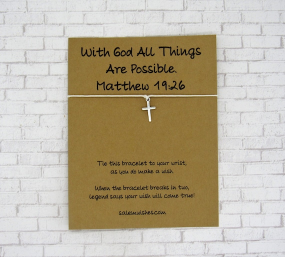 Cut Out Cross Charm - With God All Things are Possible, Matthew 19:26 Bible Quote Cut Out Cross Charm - With God All Things are Possible, Matthew 19:26 Bible Quote