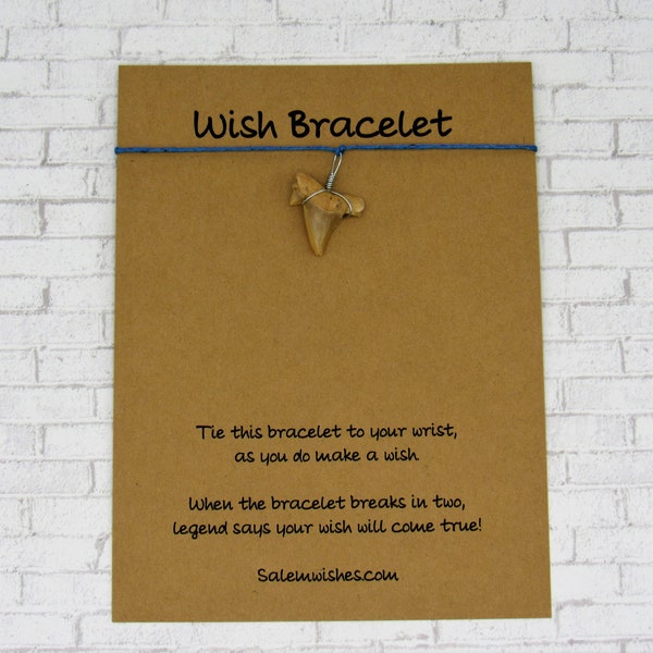Shark Tooth Gift, Shark Tooth Wish Bracelet, Shark Tooth Bracelet, Shark Favor Party, Shark Birthday Gift, Sharks, Shark Week, Shark Jewelry