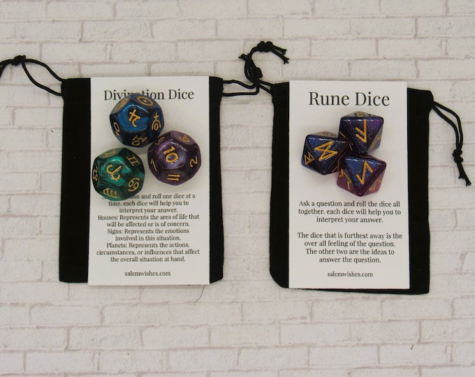 Divination Dice, Astrology Dice, Tarot Dice, Fortune Telling Dice, Zodiac Dice, Numerology, Planet Magic, Manifesting Gift, Astro Dice