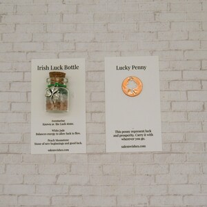 Irish Luck Bottle, Irish Lucky Charm, Luck Gift, Lucky Charm, Draws Luck, Luck Crystals, Good Luck Gift, Irish Shamrock, Luck of Irish with US Penny