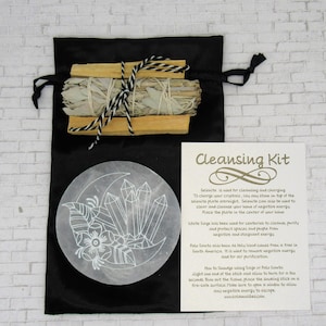 Energy Cleansing Kit, Energy Clearing, Crystal Cleansing, Cleansing Kit, New House Gift, Saging Your home, Remove Energy, Selenite, Charka