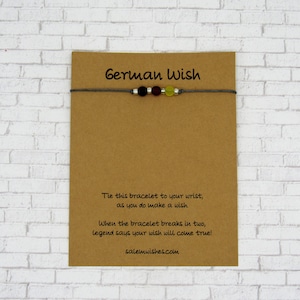 Germany Gift, German Sea Glass Wish Bracelet, German Bracelet, German Jewelry, Germany, German Gift, Trip to Germany, German Flag, Heritage