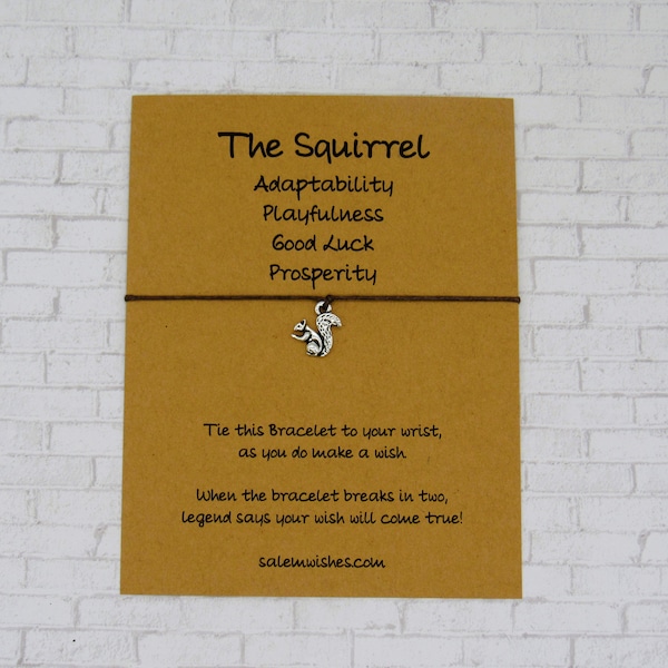 Squirrel Gift, Squirrel Wish Bracelet, Squirrels, Fall Friendship Bracelet, Fall Gift, Autumn Gift, Forest Animals, Squirrel Jewelry