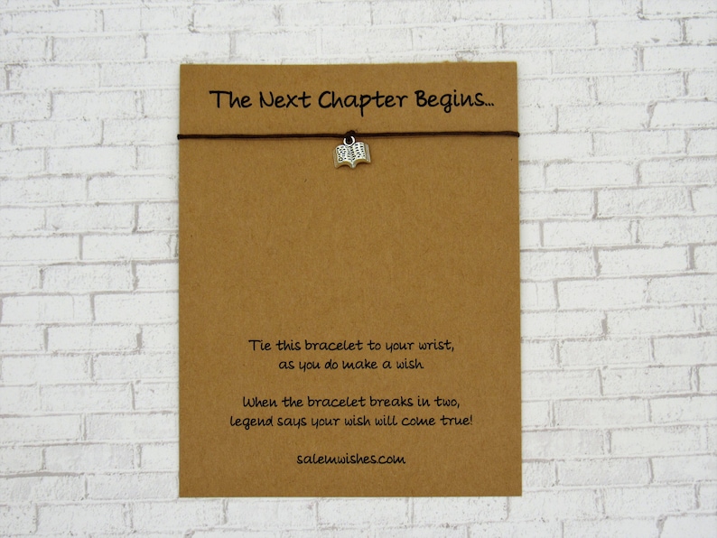 New Start Gift Book Wish Bracelet Next Chapter Gift Etsy