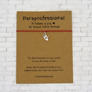Paraprofessional Gift, Parafossional Wish Bracelet, Para Gift, Paraprofessional Christmas Gift, Paraprofessional Thank You, Para Gift