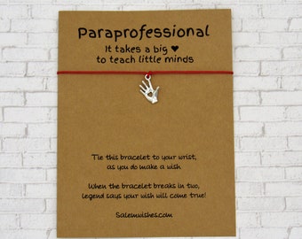 Paraprofessional Gift, Parafossional Wish Bracelet, Para Gift, Paraprofessional Christmas Gift, Paraprofessional Thank You, Para Gift